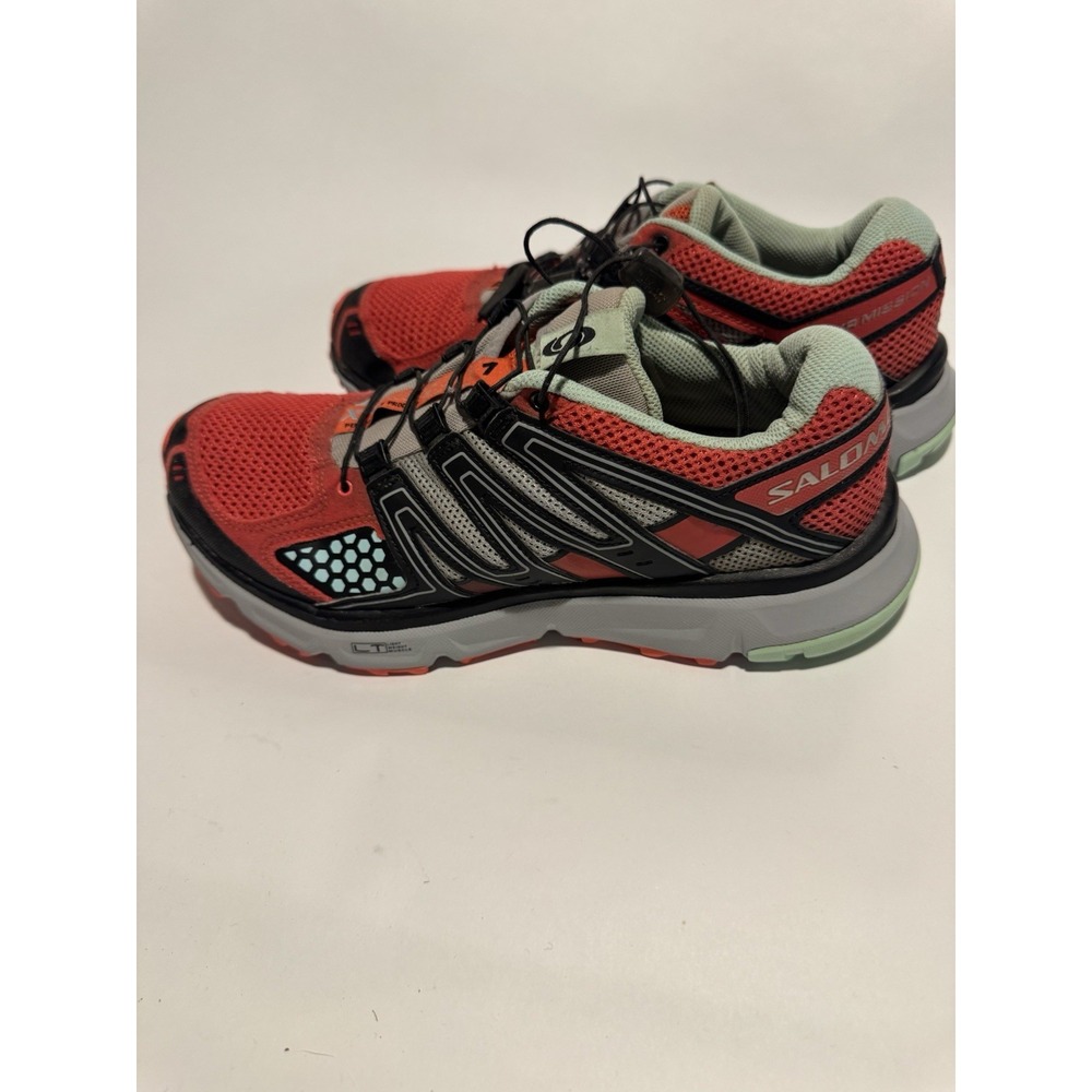 Salomon XR Mission 1 Running Shoes 9.5 Red Trail Quicklace Hiking Outdoor
